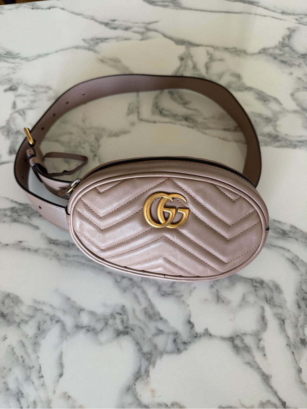 Gucci beige leather belt bag vintage
